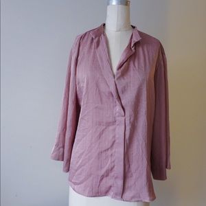 Zara dusty rose silky blouse